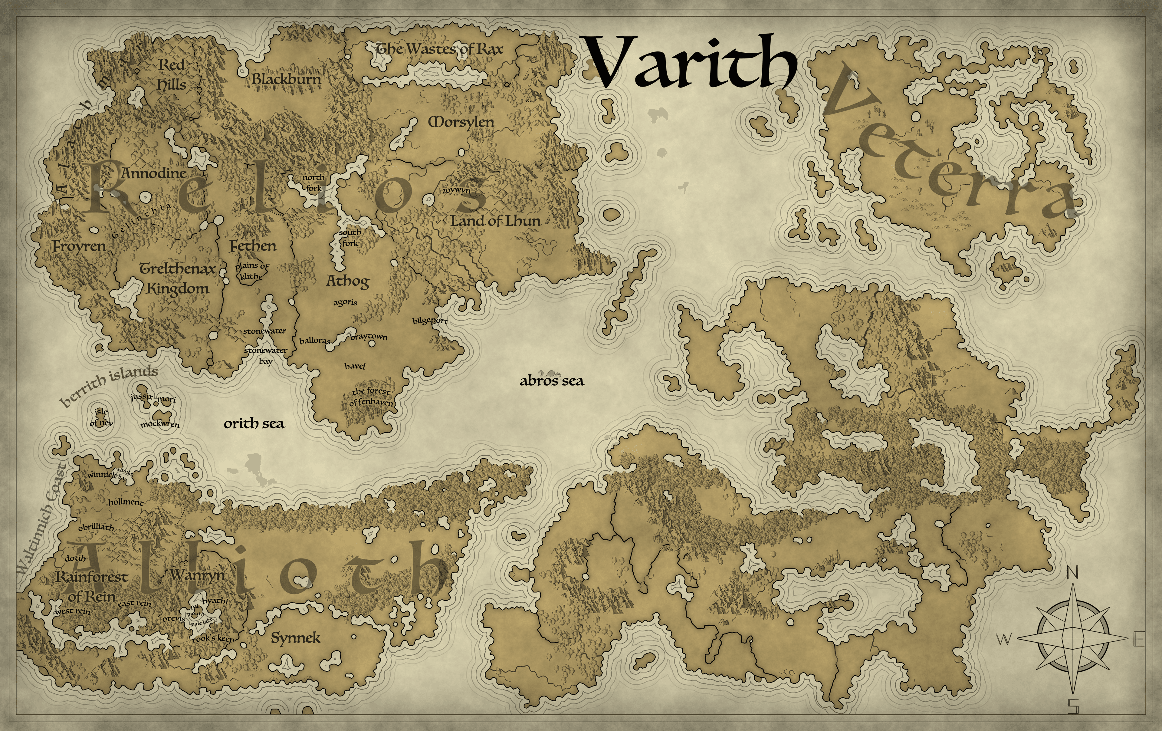Map of the world of Relios